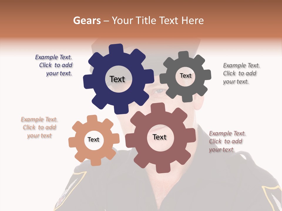 Closeup Portrait Of A Handsome Mature Police Officer. PowerPoint Template