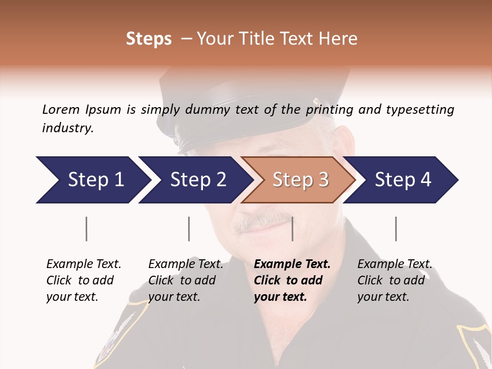 Closeup Portrait Of A Handsome Mature Police Officer. PowerPoint Template