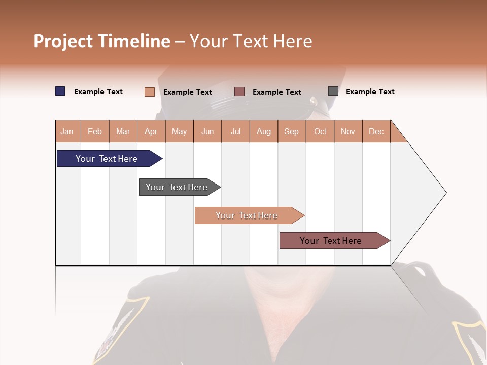 Closeup Portrait Of A Handsome Mature Police Officer. PowerPoint Template