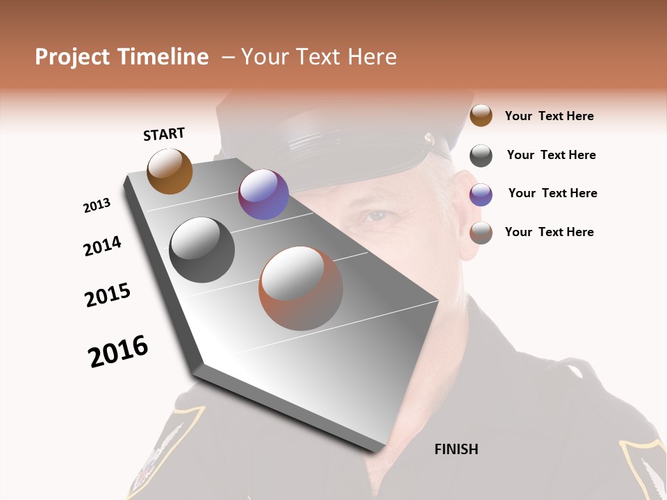 Closeup Portrait Of A Handsome Mature Police Officer. PowerPoint Template