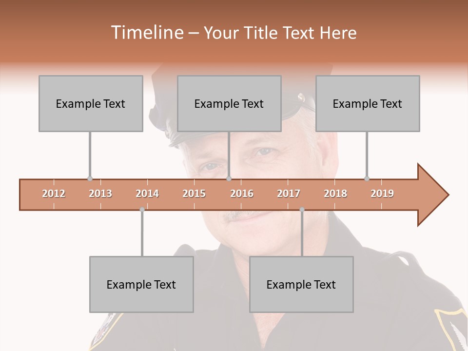 Closeup Portrait Of A Handsome Mature Police Officer. PowerPoint Template
