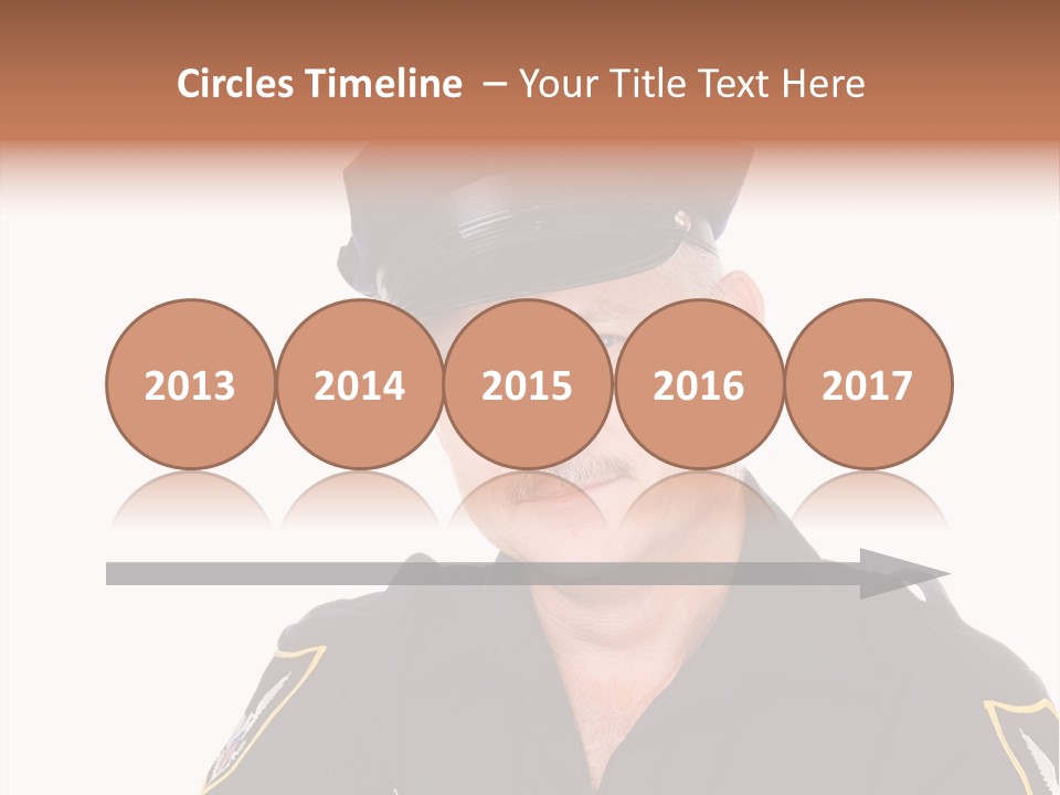 Closeup Portrait Of A Handsome Mature Police Officer. PowerPoint Template
