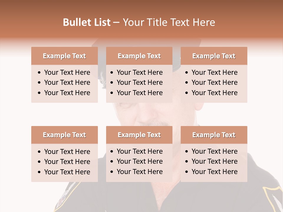 Closeup Portrait Of A Handsome Mature Police Officer. PowerPoint Template