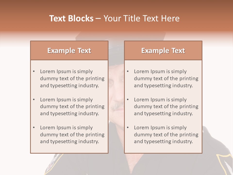Closeup Portrait Of A Handsome Mature Police Officer. PowerPoint Template
