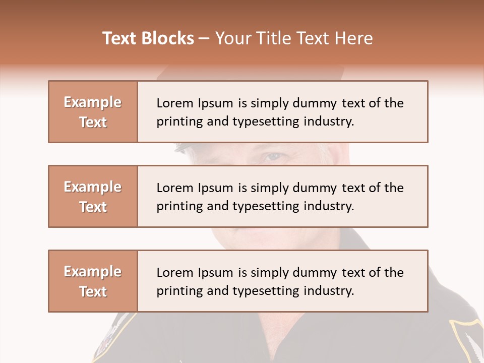 Closeup Portrait Of A Handsome Mature Police Officer. PowerPoint Template