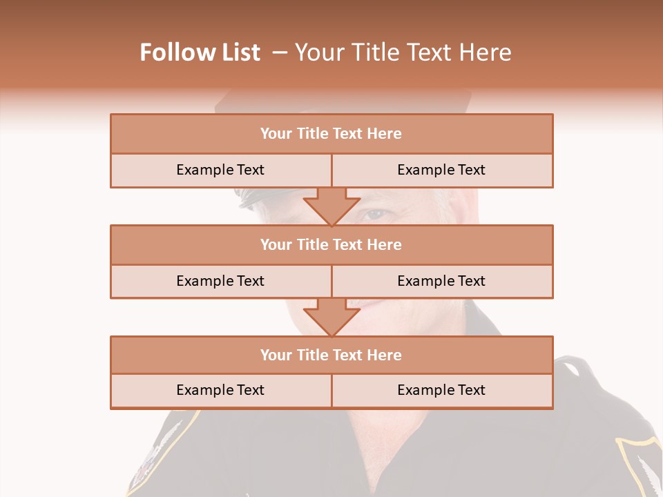 Closeup Portrait Of A Handsome Mature Police Officer. PowerPoint Template