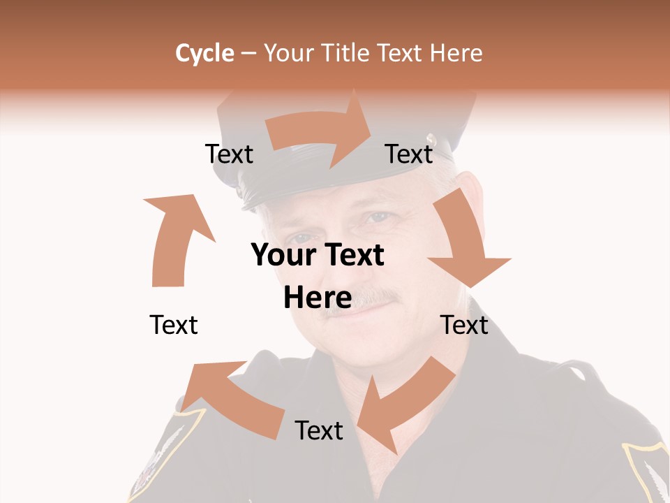 Closeup Portrait Of A Handsome Mature Police Officer. PowerPoint Template