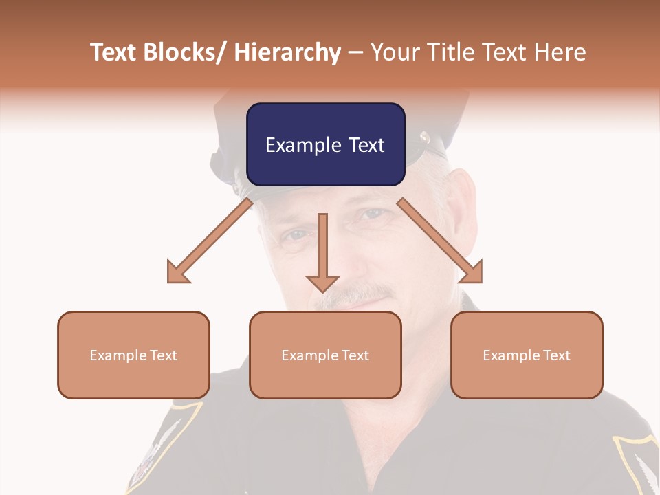 Closeup Portrait Of A Handsome Mature Police Officer. PowerPoint Template