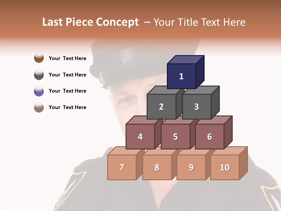 Closeup Portrait Of A Handsome Mature Police Officer. PowerPoint Template