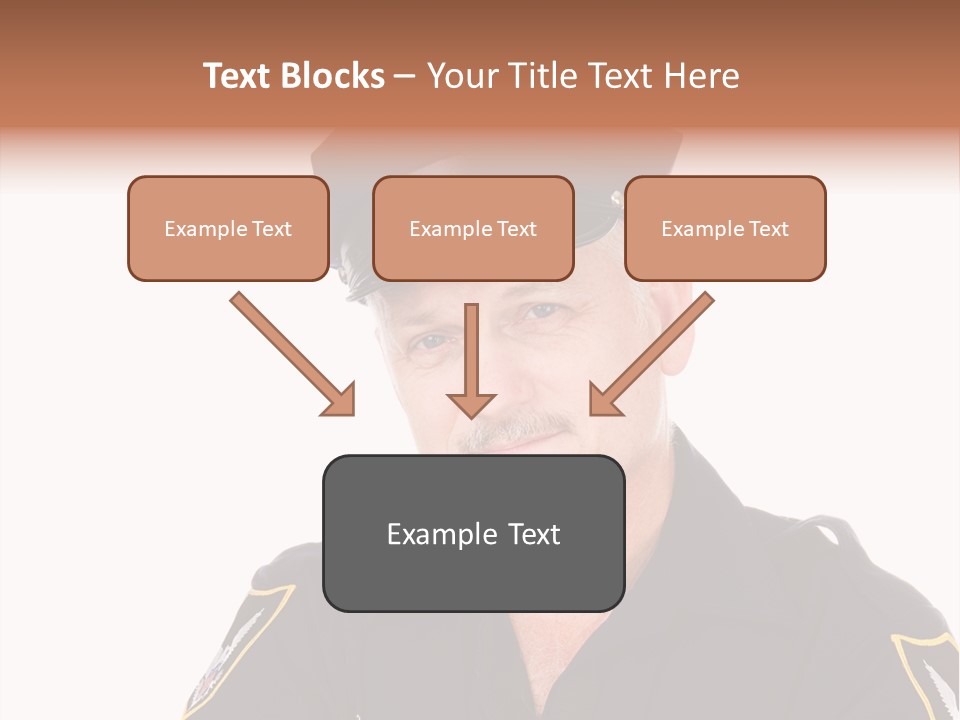 Closeup Portrait Of A Handsome Mature Police Officer. PowerPoint Template