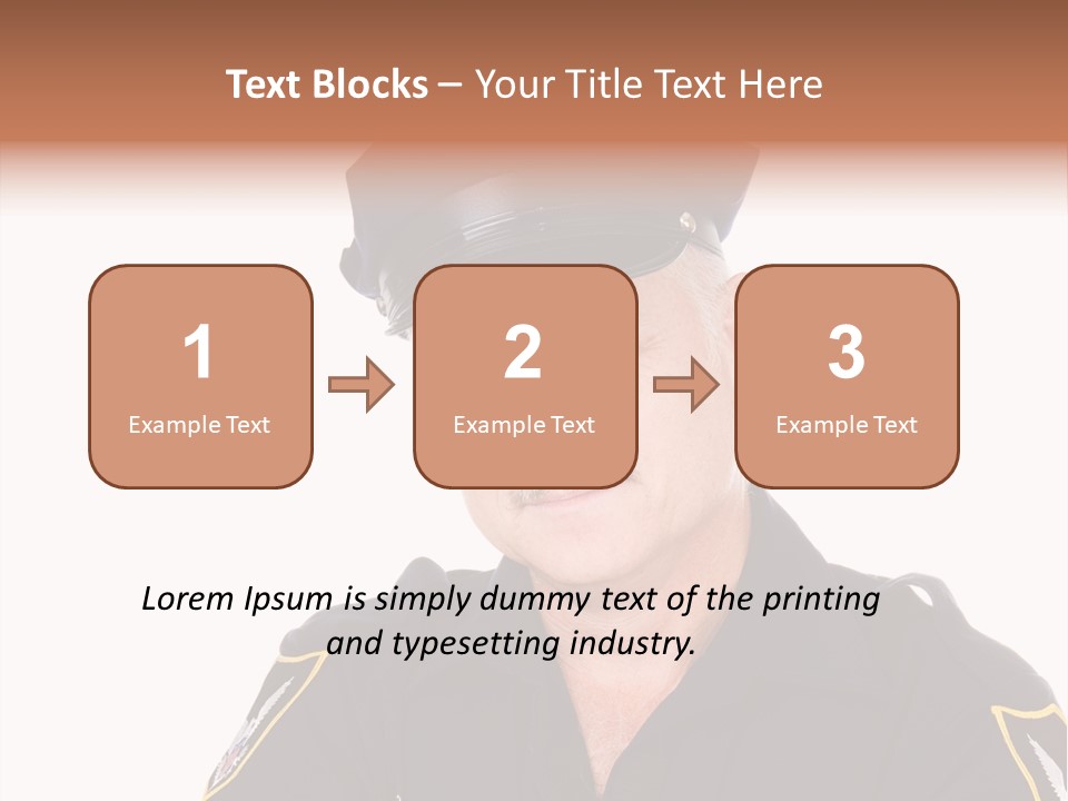 Closeup Portrait Of A Handsome Mature Police Officer. PowerPoint Template