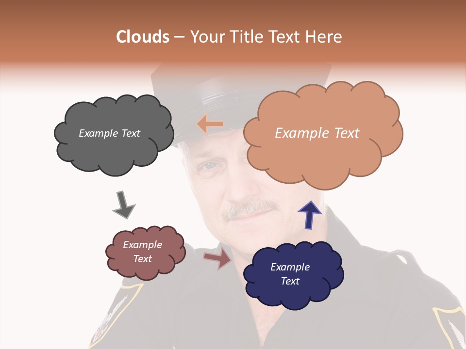 Closeup Portrait Of A Handsome Mature Police Officer. PowerPoint Template