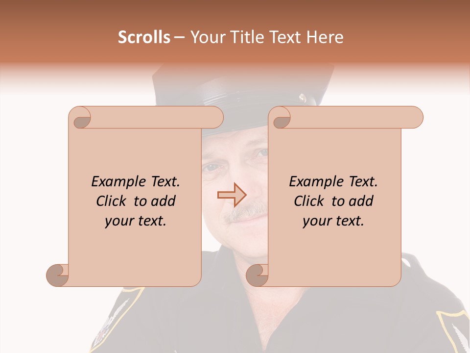 Closeup Portrait Of A Handsome Mature Police Officer. PowerPoint Template