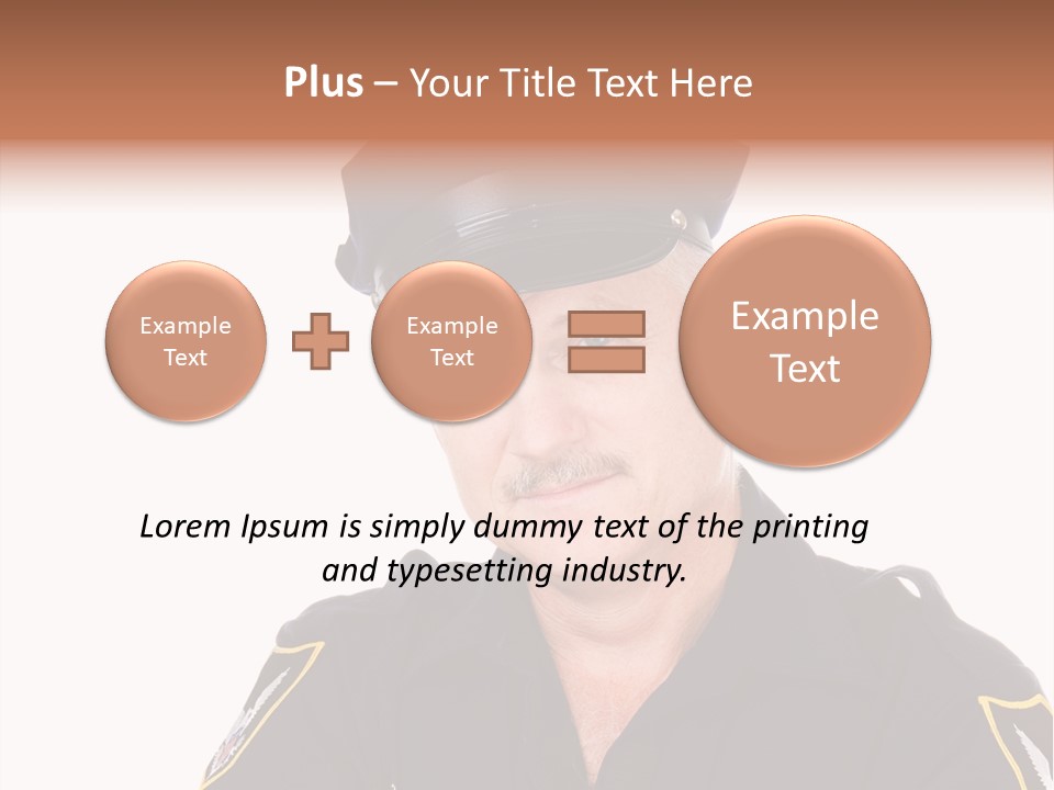 Closeup Portrait Of A Handsome Mature Police Officer. PowerPoint Template