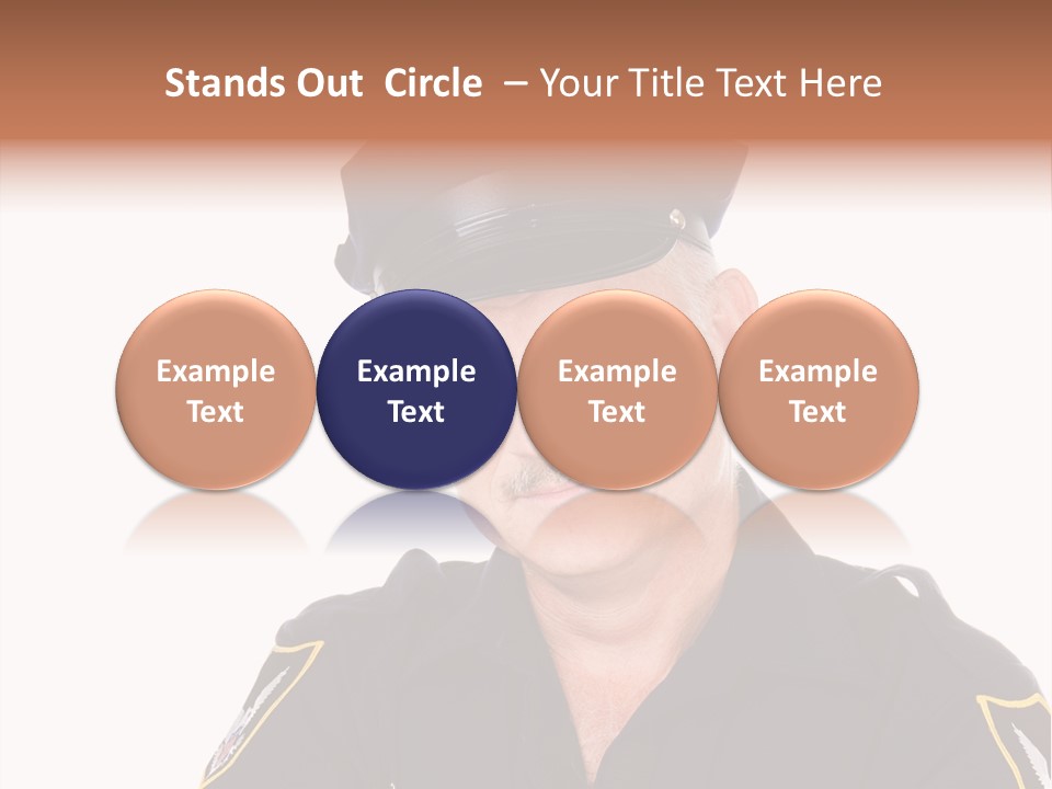 Closeup Portrait Of A Handsome Mature Police Officer. PowerPoint Template