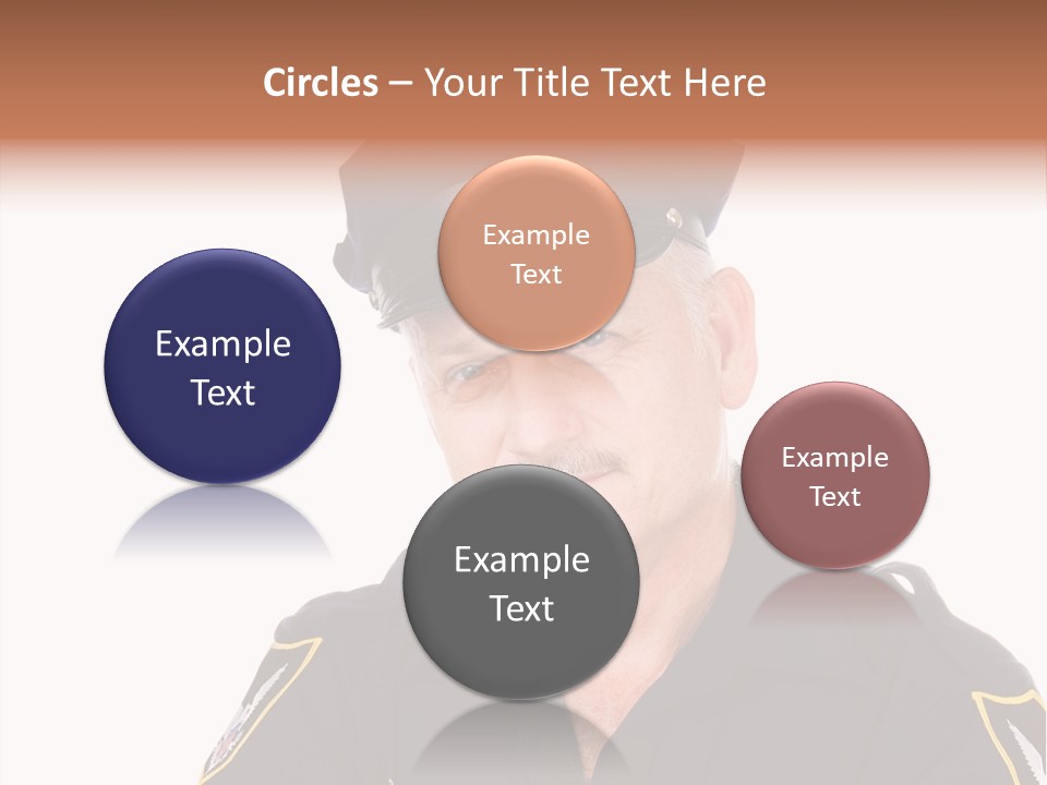 Closeup Portrait Of A Handsome Mature Police Officer. PowerPoint Template