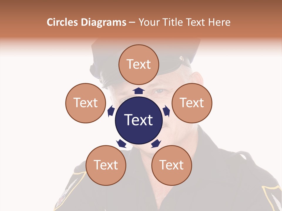 Closeup Portrait Of A Handsome Mature Police Officer. PowerPoint Template