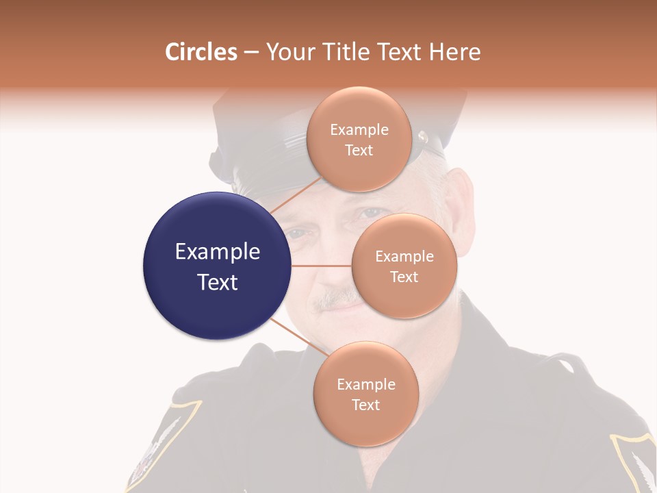 Closeup Portrait Of A Handsome Mature Police Officer. PowerPoint Template
