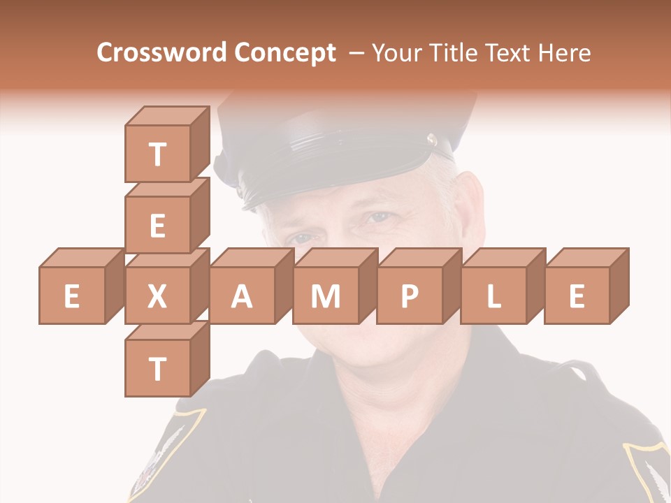 Closeup Portrait Of A Handsome Mature Police Officer. PowerPoint Template