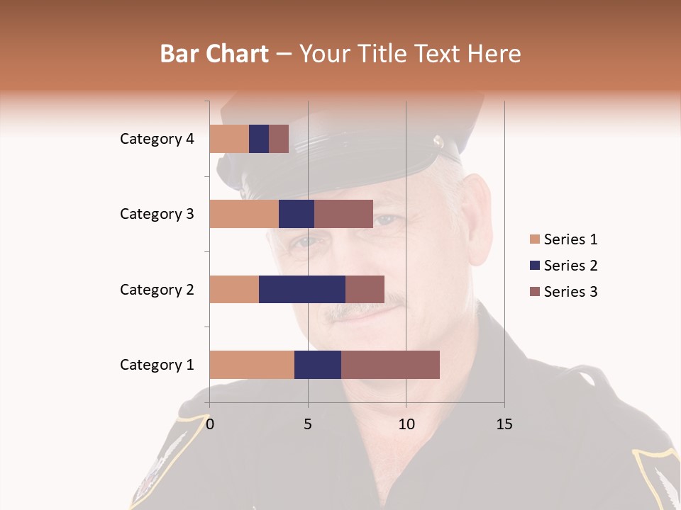 Closeup Portrait Of A Handsome Mature Police Officer. PowerPoint Template