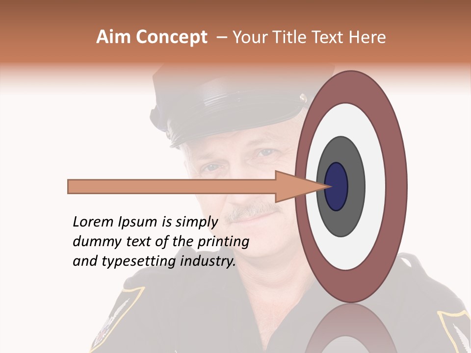 Closeup Portrait Of A Handsome Mature Police Officer. PowerPoint Template