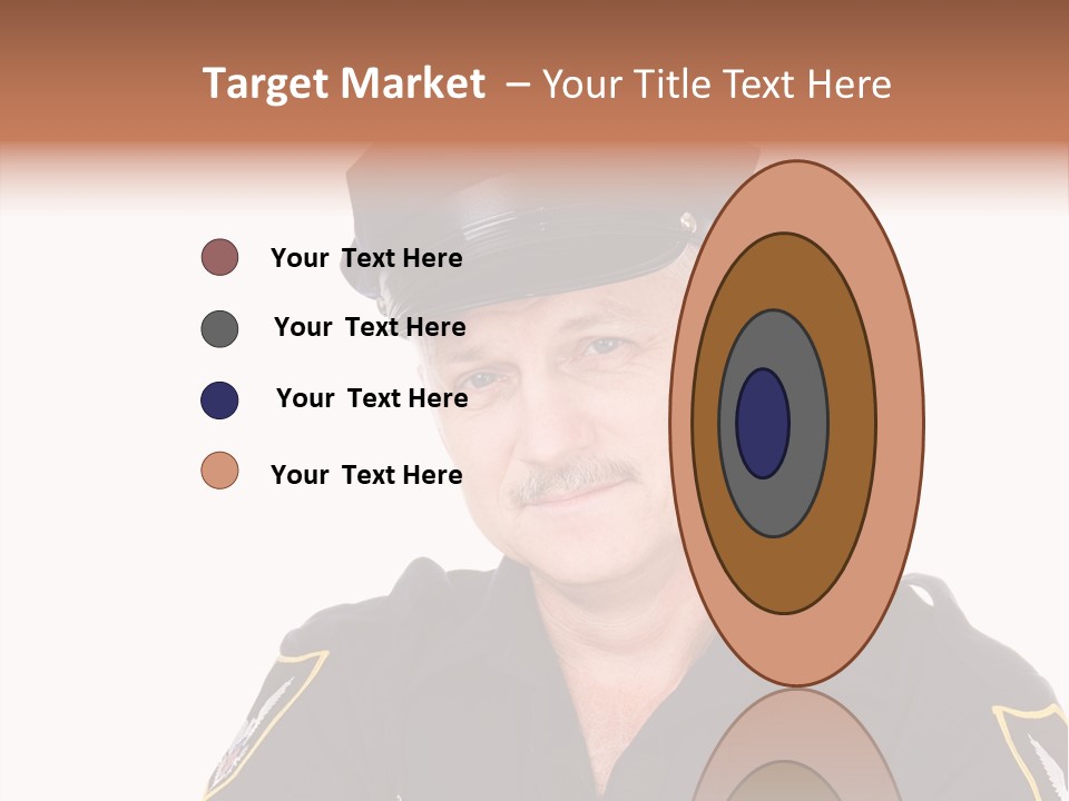 Closeup Portrait Of A Handsome Mature Police Officer. PowerPoint Template