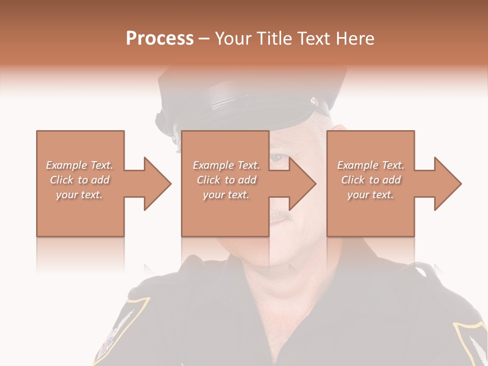 Closeup Portrait Of A Handsome Mature Police Officer. PowerPoint Template