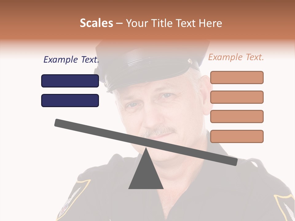 Closeup Portrait Of A Handsome Mature Police Officer. PowerPoint Template