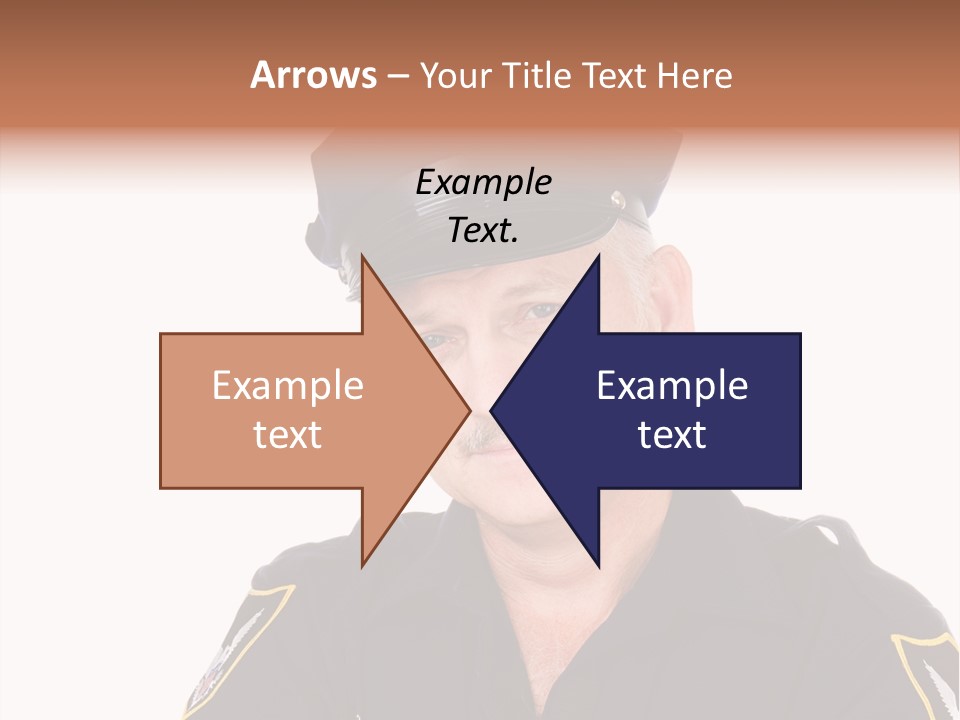 Closeup Portrait Of A Handsome Mature Police Officer. PowerPoint Template