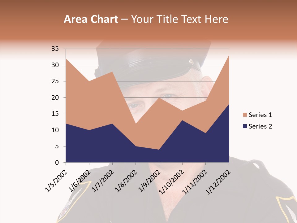 Closeup Portrait Of A Handsome Mature Police Officer. PowerPoint Template