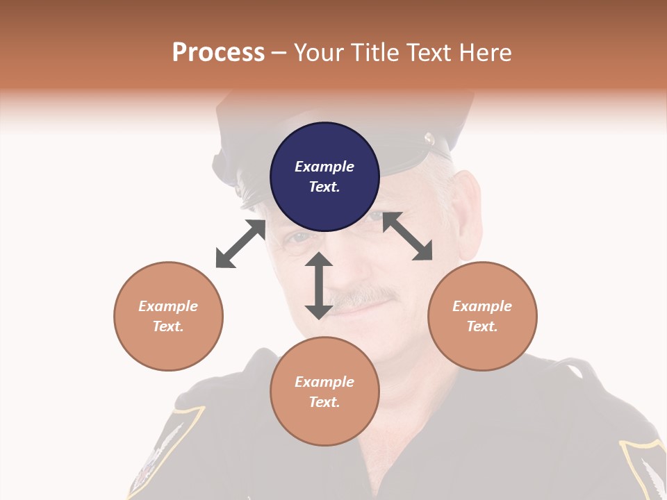Closeup Portrait Of A Handsome Mature Police Officer. PowerPoint Template