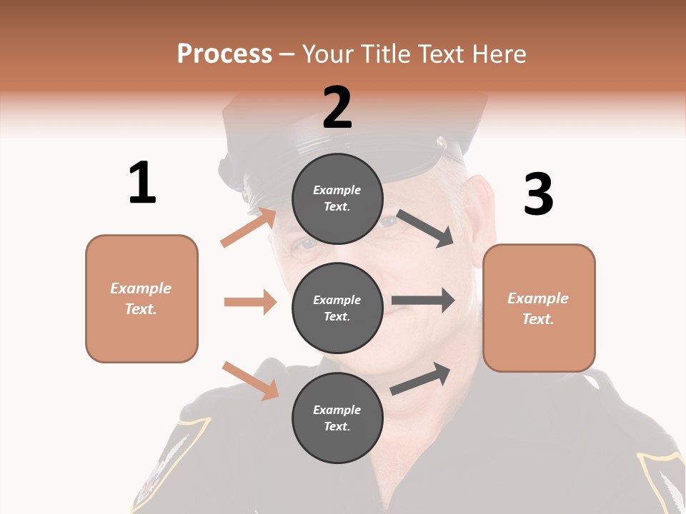 Closeup Portrait Of A Handsome Mature Police Officer. PowerPoint Template