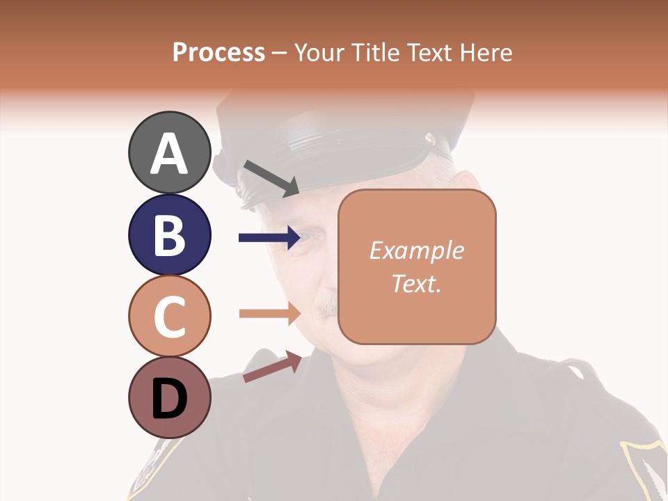 Closeup Portrait Of A Handsome Mature Police Officer. PowerPoint Template