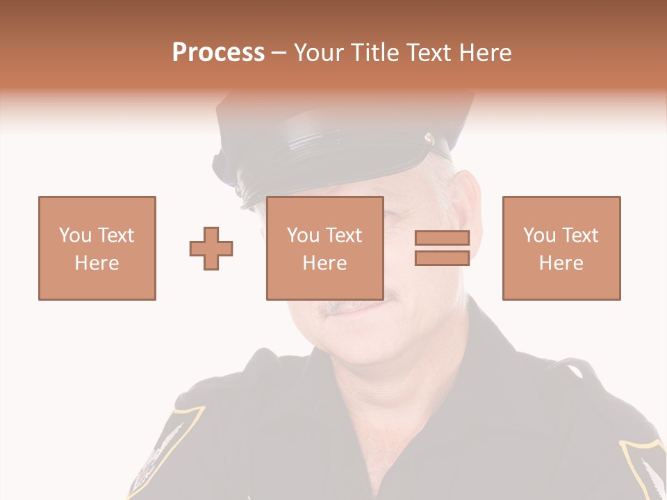 Closeup Portrait Of A Handsome Mature Police Officer. PowerPoint Template