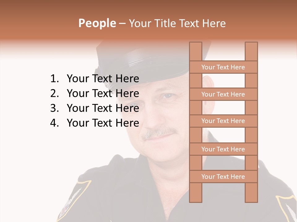 Closeup Portrait Of A Handsome Mature Police Officer. PowerPoint Template