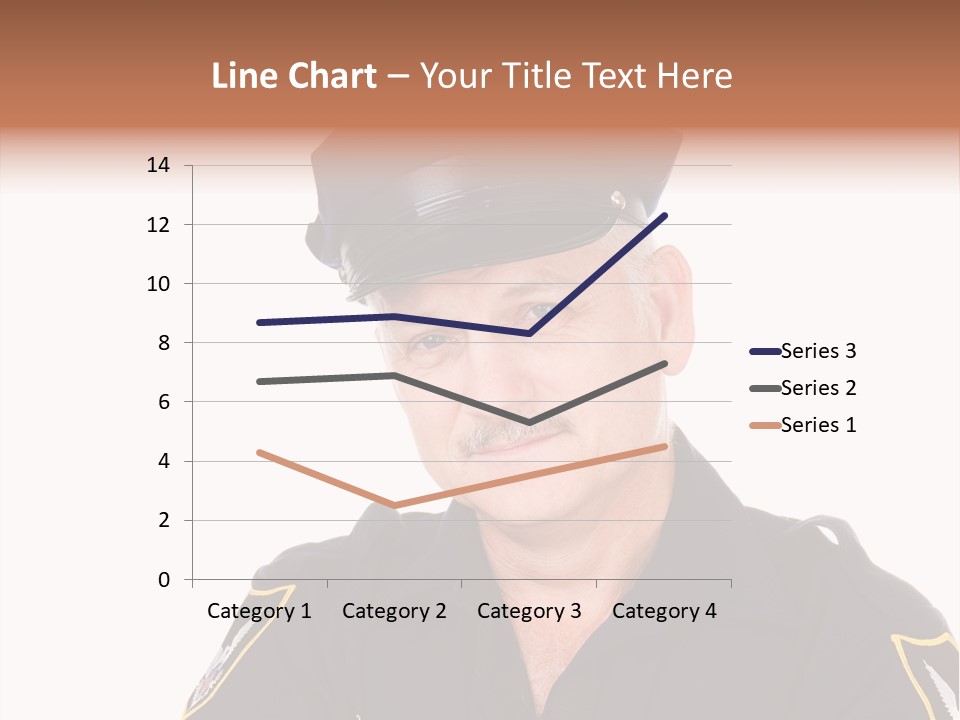 Closeup Portrait Of A Handsome Mature Police Officer. PowerPoint Template