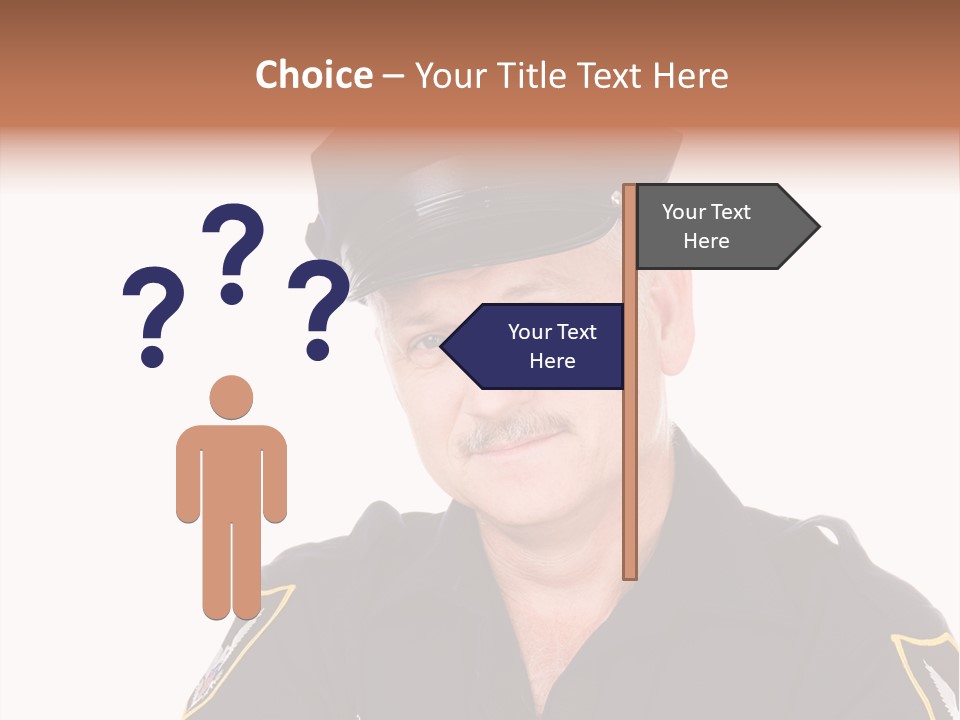 Closeup Portrait Of A Handsome Mature Police Officer. PowerPoint Template