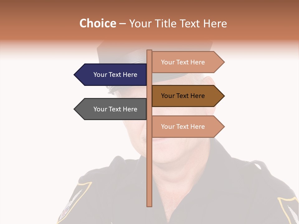 Closeup Portrait Of A Handsome Mature Police Officer. PowerPoint Template