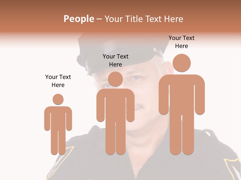 Closeup Portrait Of A Handsome Mature Police Officer. PowerPoint Template