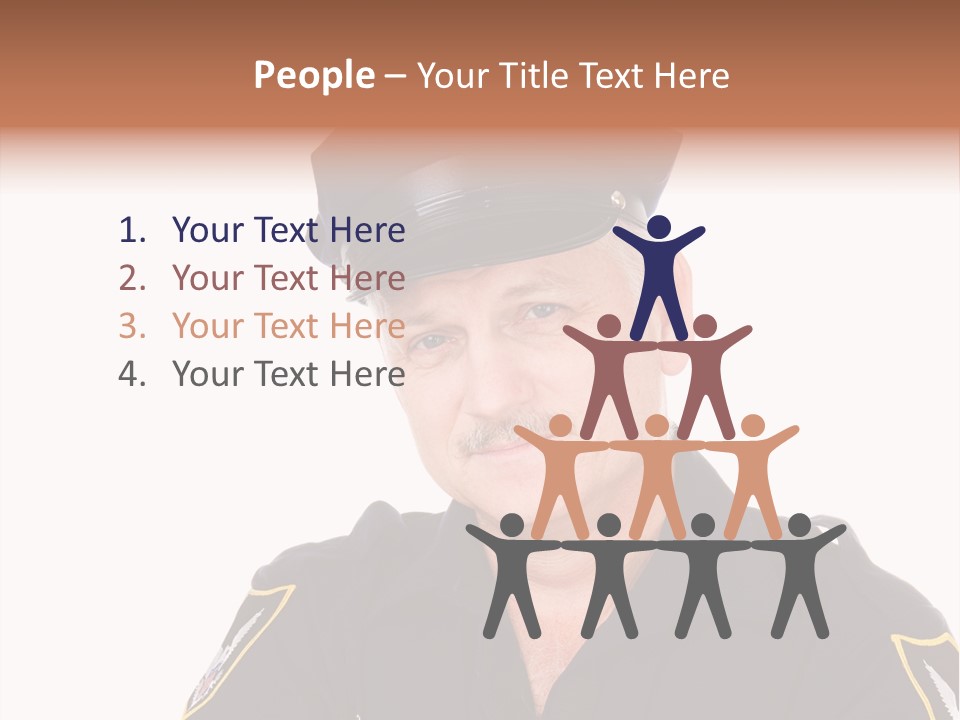 Closeup Portrait Of A Handsome Mature Police Officer. PowerPoint Template