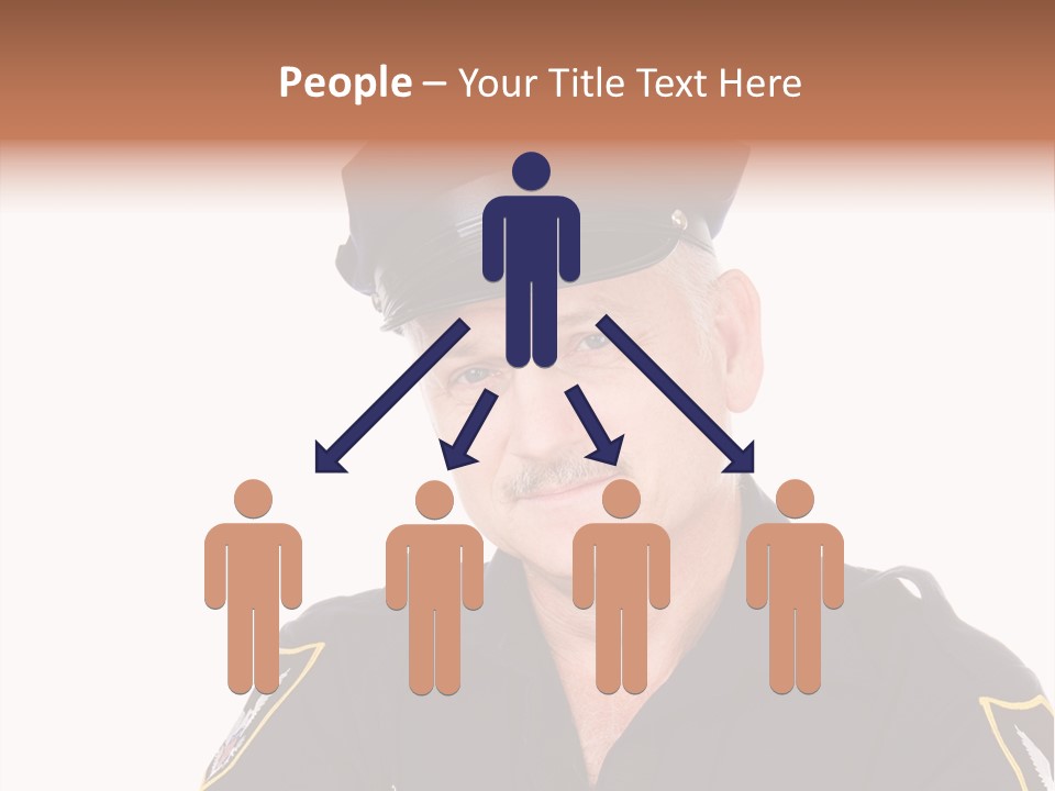 Closeup Portrait Of A Handsome Mature Police Officer. PowerPoint Template