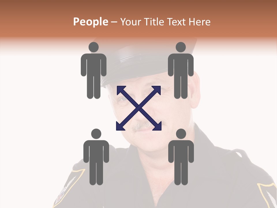 Closeup Portrait Of A Handsome Mature Police Officer. PowerPoint Template