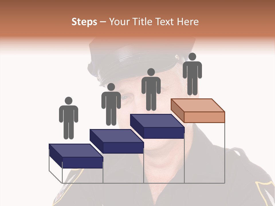 Closeup Portrait Of A Handsome Mature Police Officer. PowerPoint Template