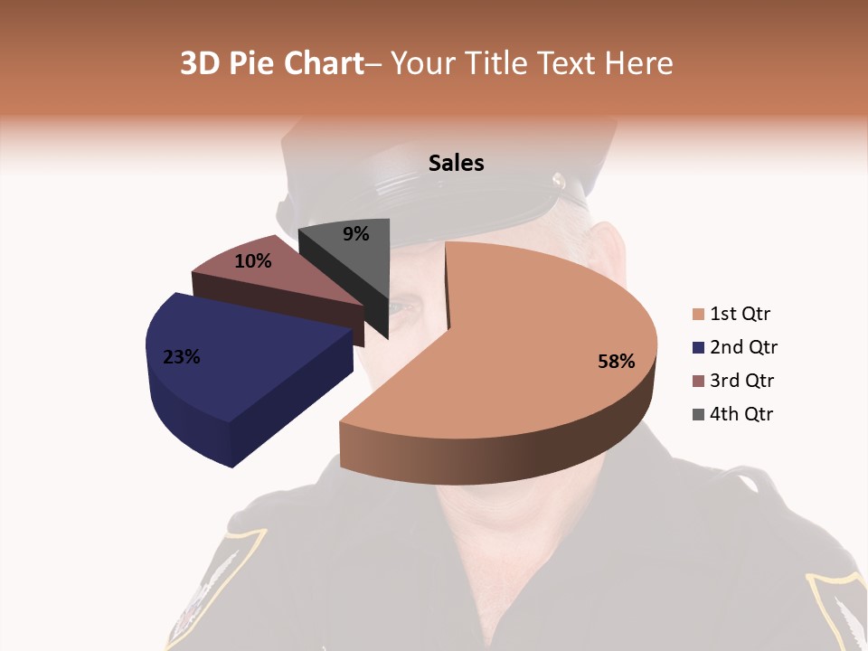 Closeup Portrait Of A Handsome Mature Police Officer. PowerPoint Template