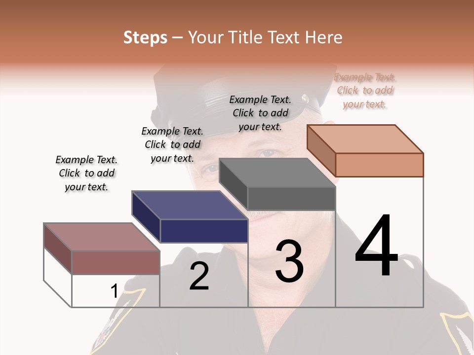 Closeup Portrait Of A Handsome Mature Police Officer. PowerPoint Template