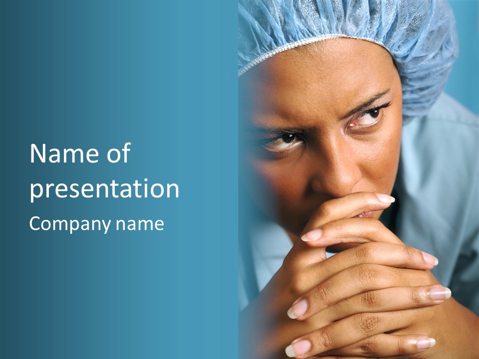 Portrait Of A Young Nurse Looking Unhappy And Tired PowerPoint Template