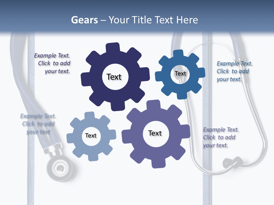 Medical Clipboard With Blank Paper For Messages And A Stethoscope PowerPoint Template