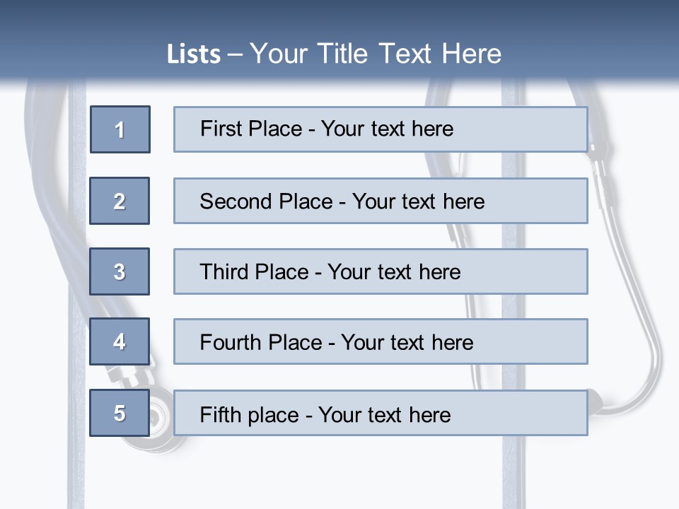 Medical Clipboard With Blank Paper For Messages And A Stethoscope PowerPoint Template