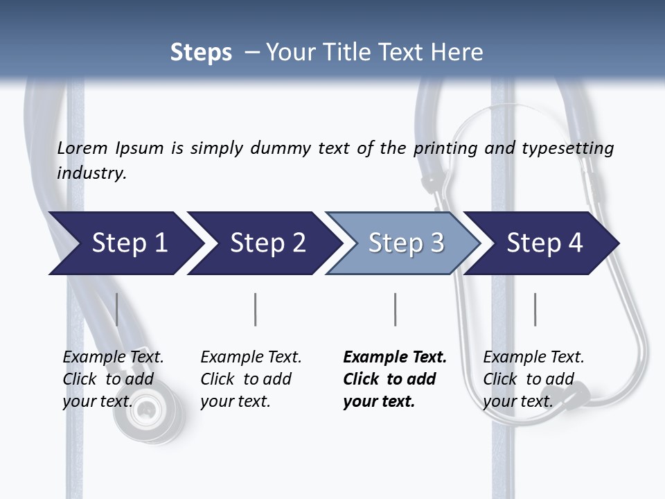 Medical Clipboard With Blank Paper For Messages And A Stethoscope PowerPoint Template
