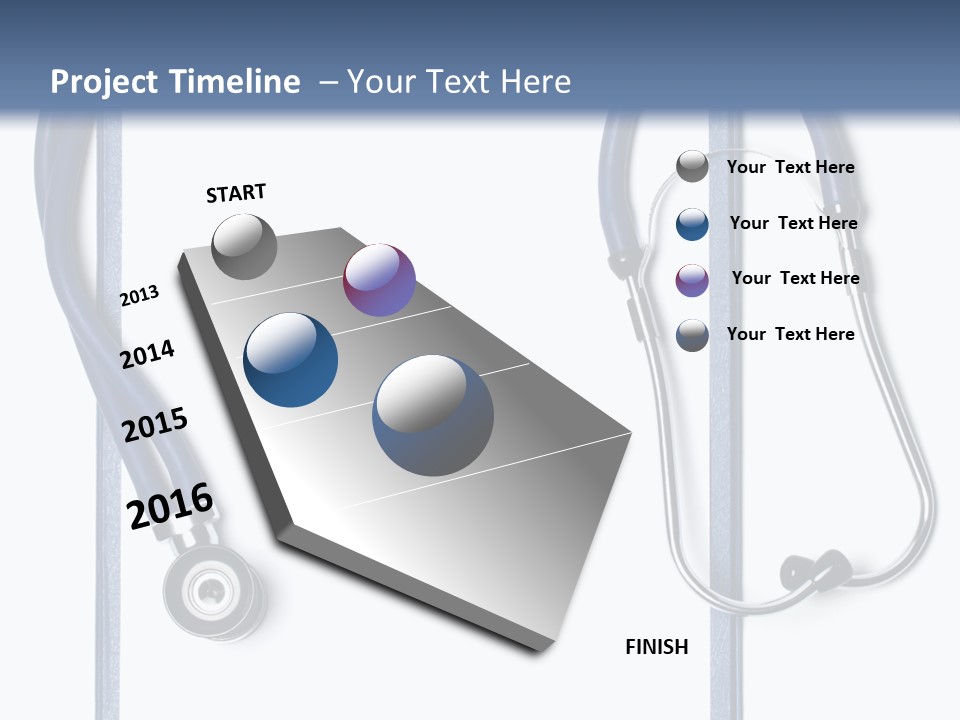 Medical Clipboard With Blank Paper For Messages And A Stethoscope PowerPoint Template